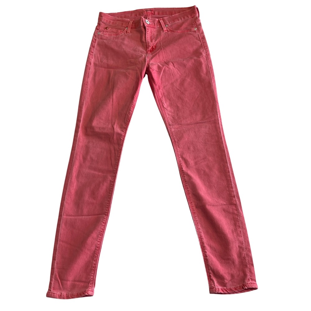 Hudson Skinny Jeans Womens 28 Faded Pink Stretch Denim WM407JFD Made‎ in USA